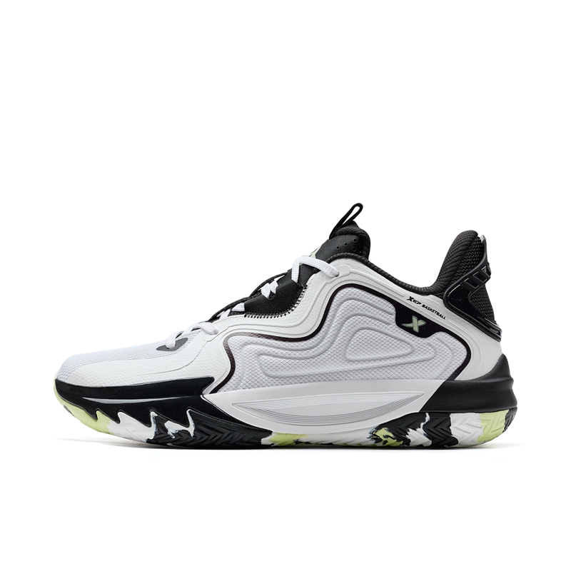 XTEP Cushioning Slip Resistant Abrasion Resistant Low top Basketball Shoes Men’s White Black
