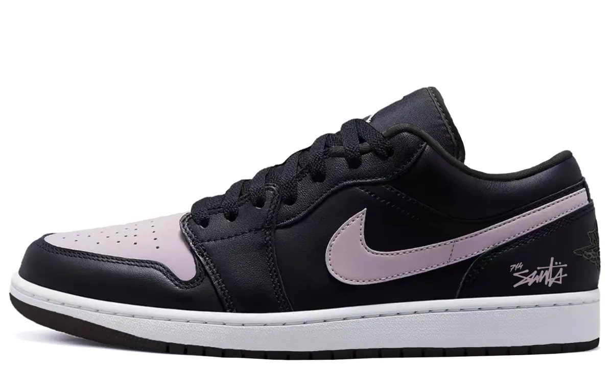 Jordan Air Jordan 1 Abrasion Resistant Low top Vintage Basketball Shoes Unisex Black Purple