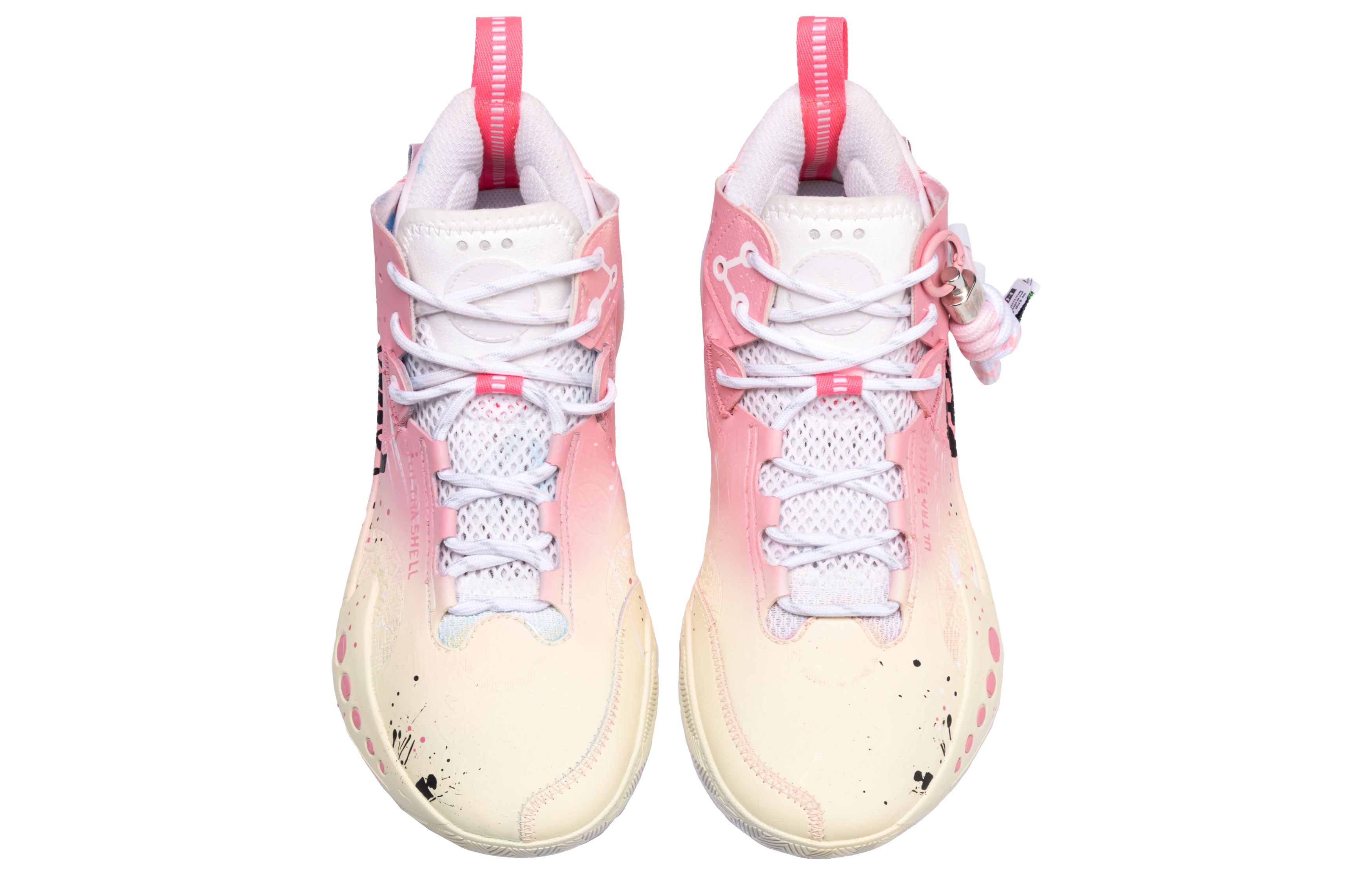 Li Ning Shadow 3 Cushioning Slip Resistant Abrasion Resistant Mid top Basketball Shoes Men’s Pink Yellow