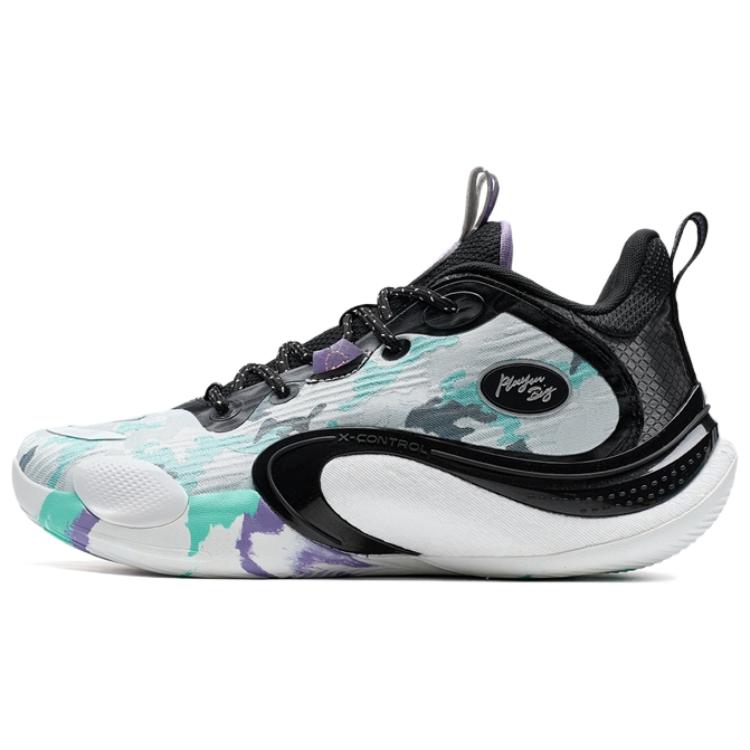 XTEP Textile, Artificial Leather Slip Resistant Abrasion Resistant Low top Basketball Shoes Men’s Gray Black Blue