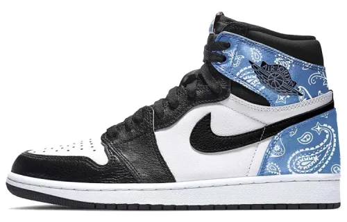 Jordan Air Jordan 1 Vintage Basketball Shoes Men's High Top Black/Blue/White