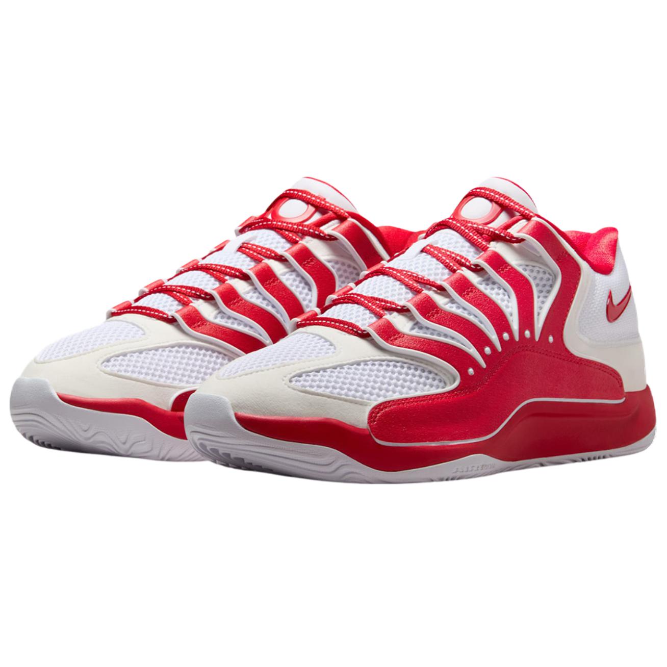 Nike KD 18 Abrasion Resistant Abrasion Resistant Low top Basketball Shoes Unisex White Red