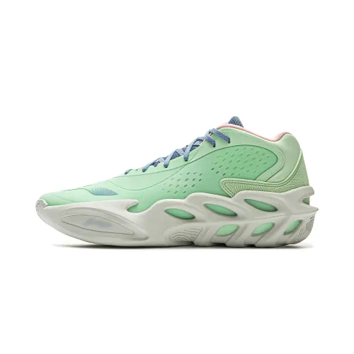 Li Ning XinSheng Cushioning Slip Resistant Abrasion Resistant Lightweight Rebound Mid top Basketball Shoes Men's Green