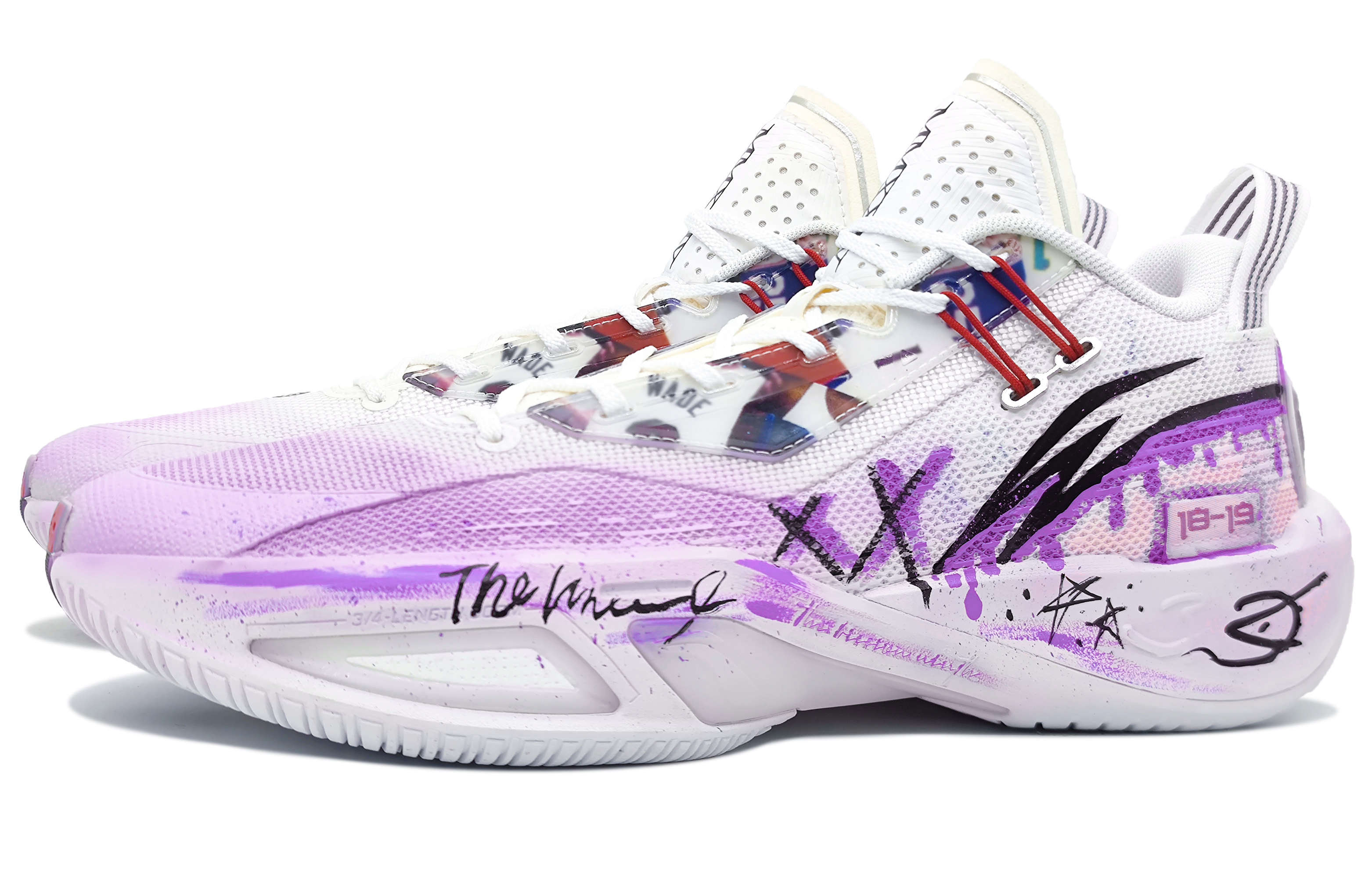 Li Ning Fission 9 Cushioning Slip Resistant Low top Basketball Shoes Men’s Purple White