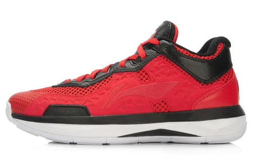 LiNing Li Ning City 4 Wade series mid-top basketball shoes for men and women, red and black