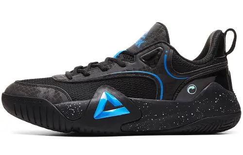 PEAK Basketball Shoes Men's Low Top Black Youth Blue