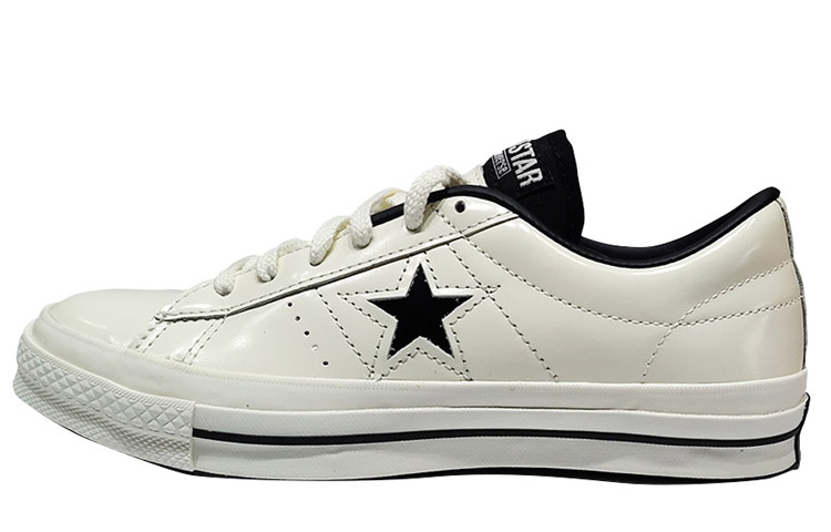Converse One Star Leather Classic And Versatile Abrasion Resistant Lightweight Low top Canvas Shoes Unisex Black White