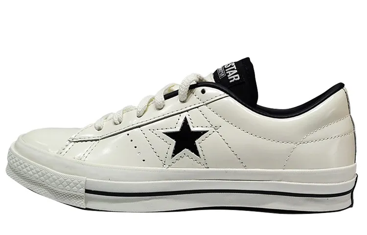 Converse One Star Leather Classic And Versatile Abrasion Resistant Lightweight Low top Canvas Shoes Unisex Black White