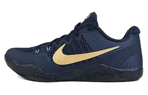 Nike Kobe 11 EM Kobe 11 round toe lace-up non-slip lightweight low-top practical basketball shoes men's navy blue