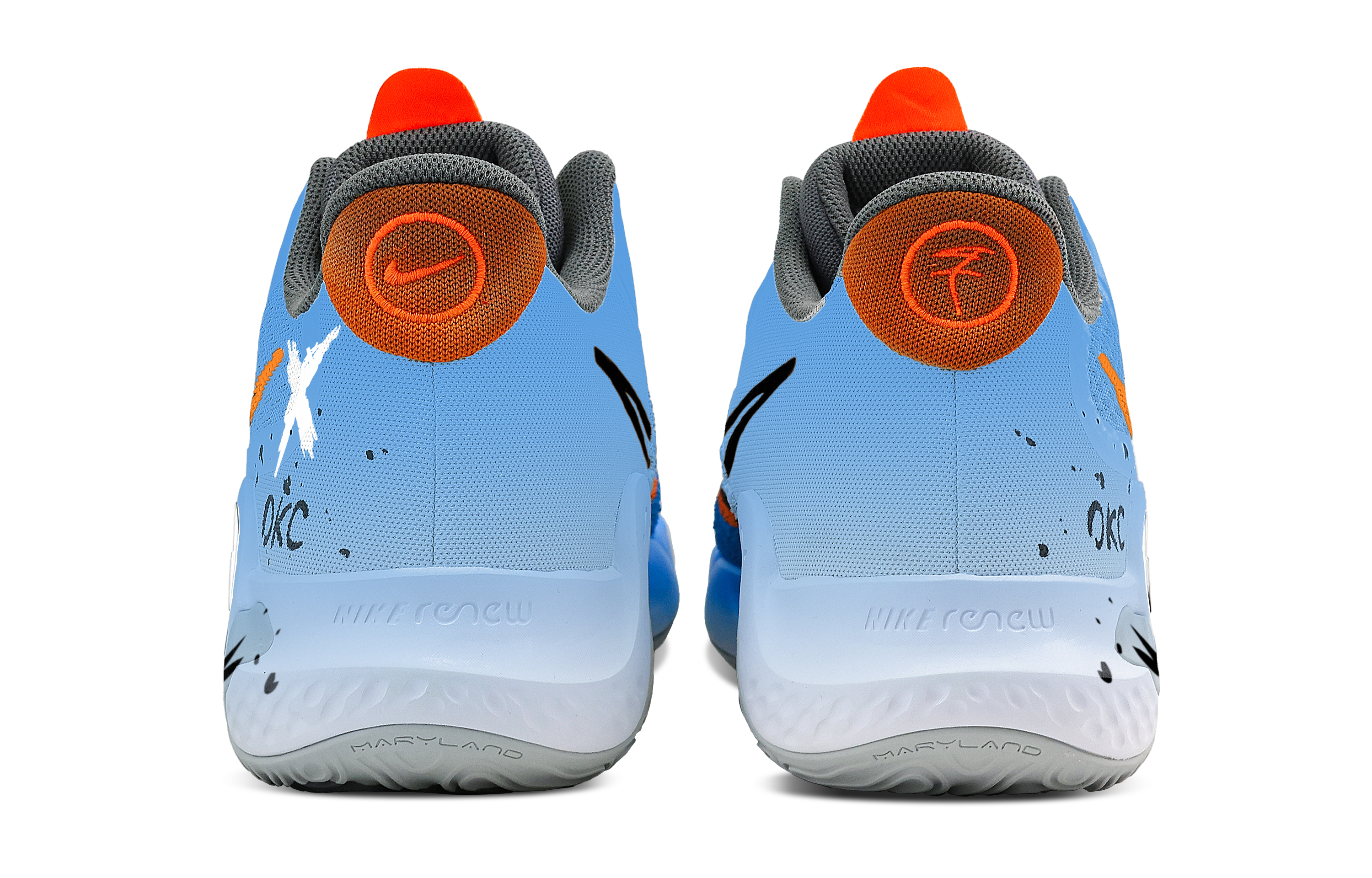 Nike KD Trey 5 IX Phantom Wind Chaser Cushioning, Wear Resistant Mid top Basketball Shoes Unisex Blue Orange