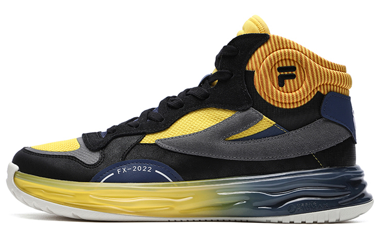 FILA FUSION FX 22 Mid top Vintage Basketball Shoes Men’s Black Yellow