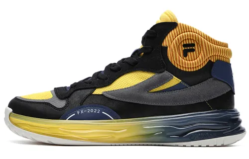 FILA FUSION FX 22 Mid top Vintage Basketball Shoes Men's Black Yellow
