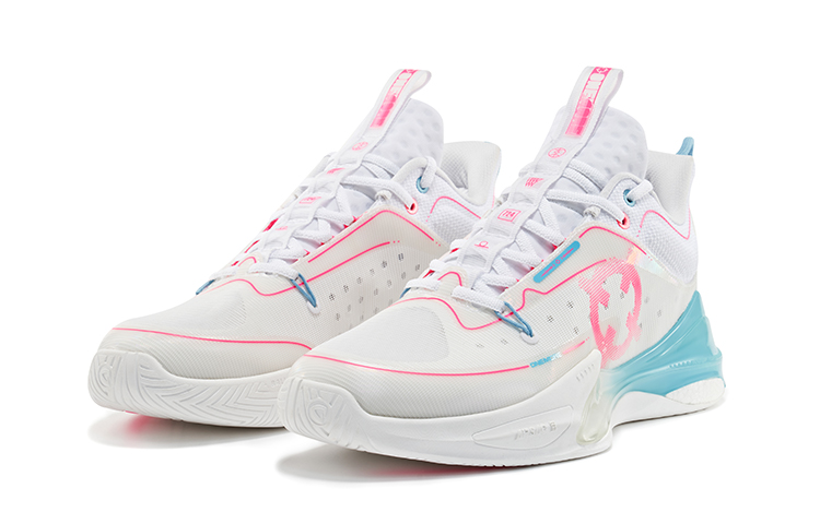 RIGORER Stopgo 2.0 Mid top Performance Basketball Shoes Men’s White Peach Pink