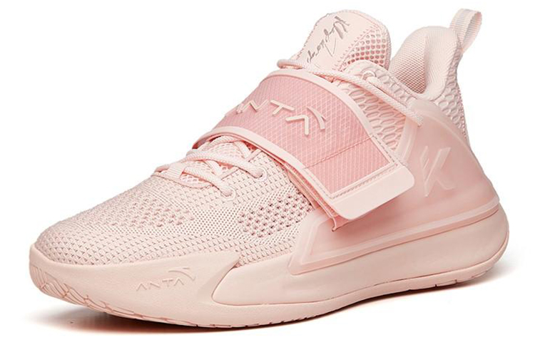 Anta Water Flower 2 KT Cushioning Anti-Slip And Wear-Resistant Coverage Low-Top Basketball Shoes Cherry Blossom Pink