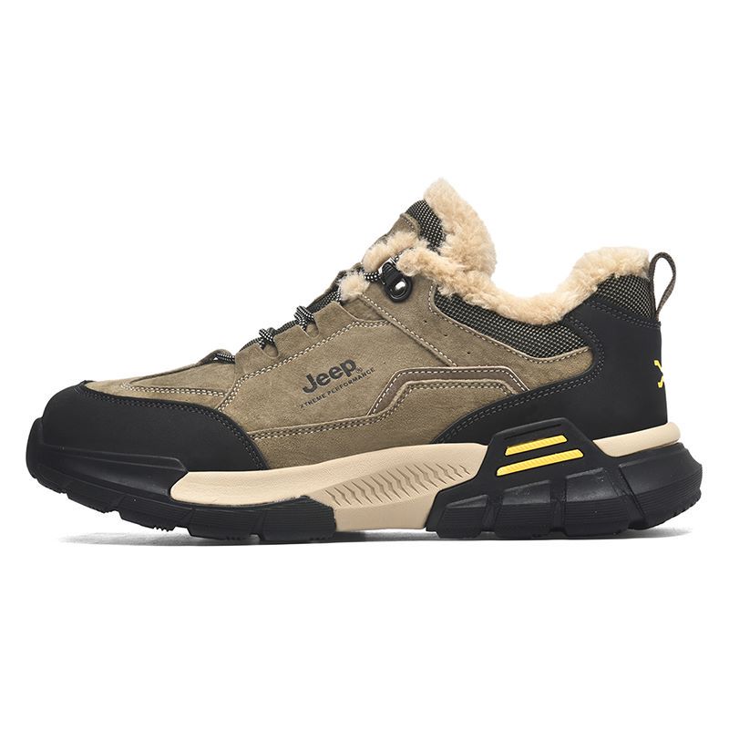 Jeep Fleece Lined Thermal, Versatile Casual Abrasion Resistant Low top Outdoor Mountaineering Hiking Shoes Men’s