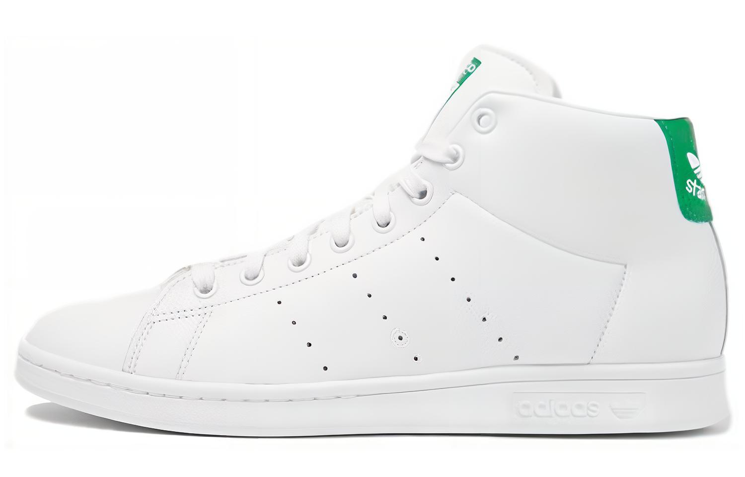 Мужские кеды adidas STAN SMITH Mid (бело-зеленые) — фото 1
