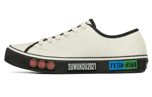 SUWUKOU x Skechers Street V'lites Low top Canvas Shoes Men's Ivory