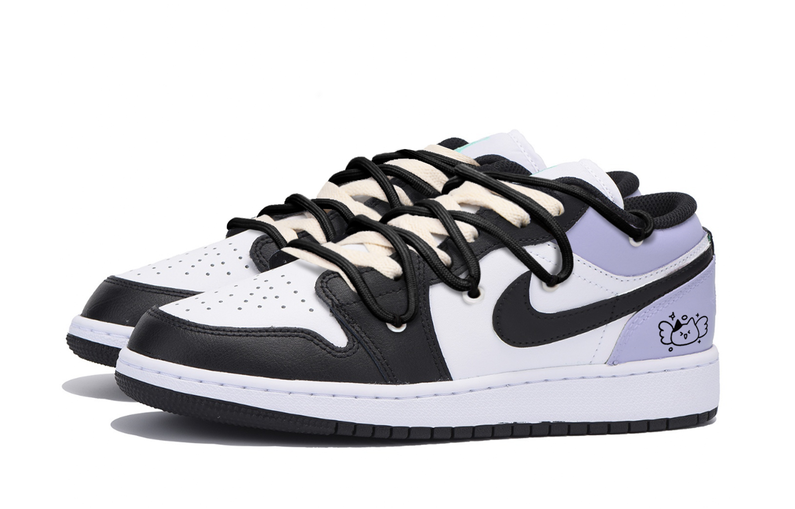Jordan Air Jordan 1 Vintage Basketball Shoes Men’s Low Top Black Purple