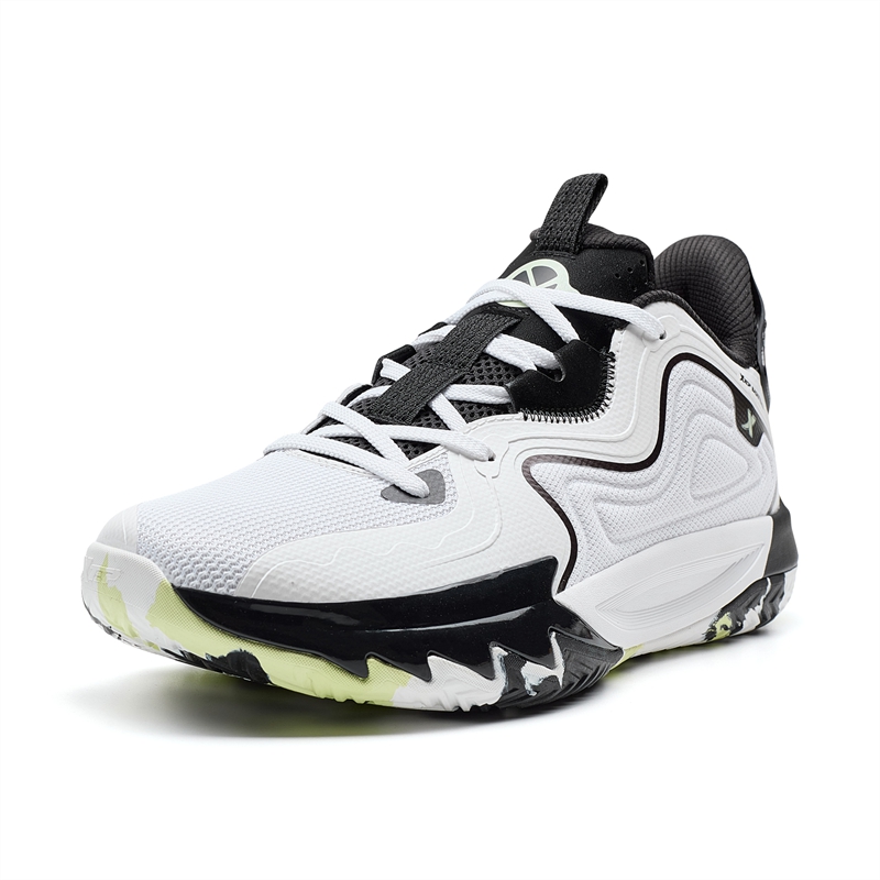 XTEP Cushioning Slip Resistant Abrasion Resistant Low top Basketball Shoes Men’s White Black