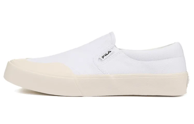 FILA Guard Slip on Canvas Low top Skateboard Shoes Unisex Ecru Korean Style