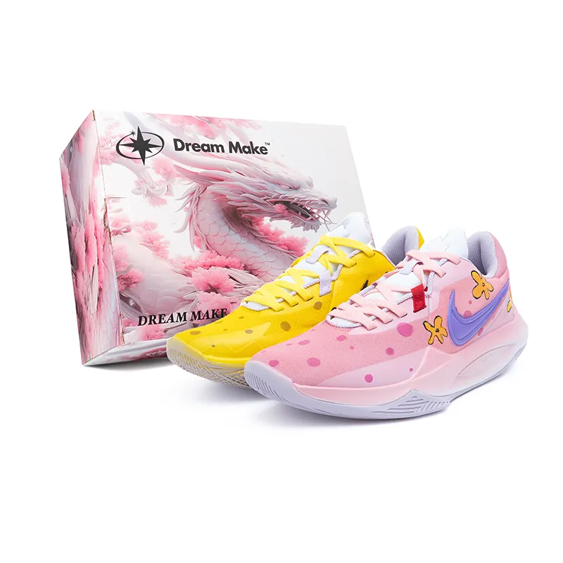 Nike Precision 6 Haimai Abrasion Resistant Abrasion Resistant Low top Basketball Shoes Men's Yellow Pink