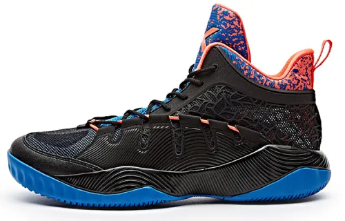 Anta KT Thompson Outdoor 2 Slip Resistant Mid top Basketball Shoes Men's Black Blue