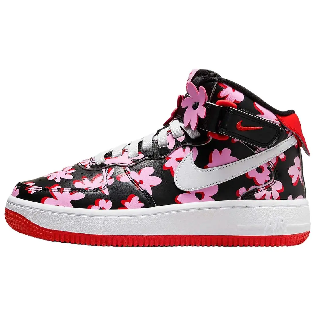 Nike Air Force 1 Cushioning, Wear Resistant High top Skateboard Shoes Unisex Black Pink