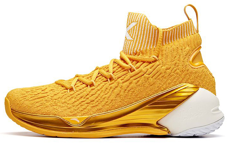 ANTA KT4 Basketball Shoes Men's High Top Ginger Yellow/White
