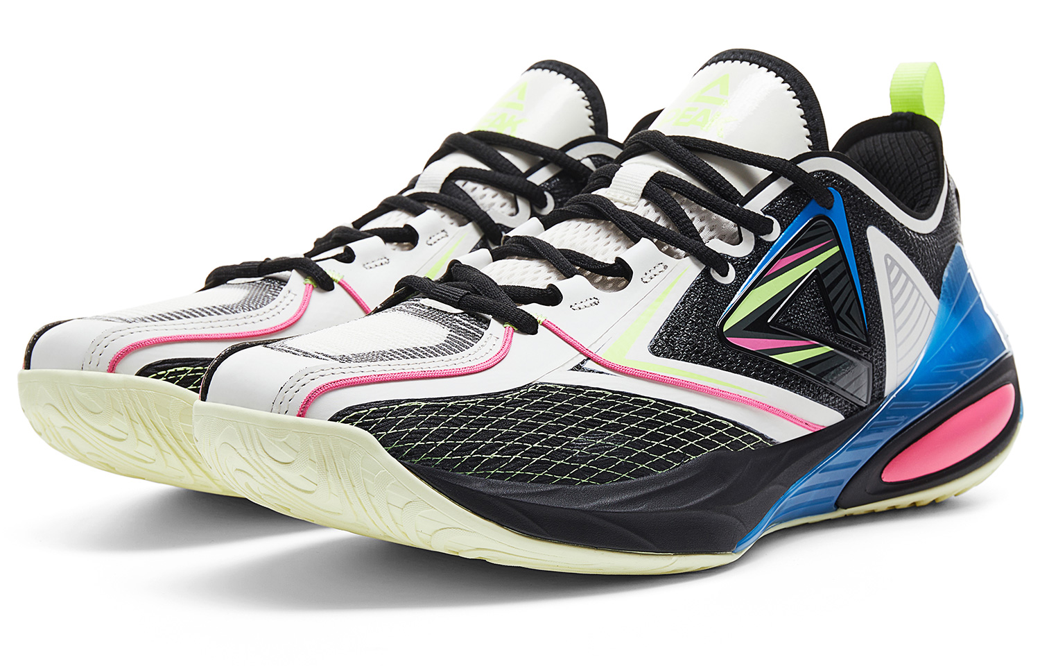 PEAK Low top Basketball Shoes Men’s White Black Rose Red