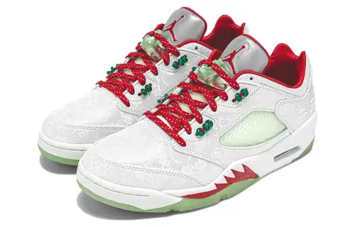CLOT x Jordan Air Jordan 5 Low White SilkAJ5 20th Anniversary Low-top Retro Basketball Shoes Men's White Silk Special Shoe Box