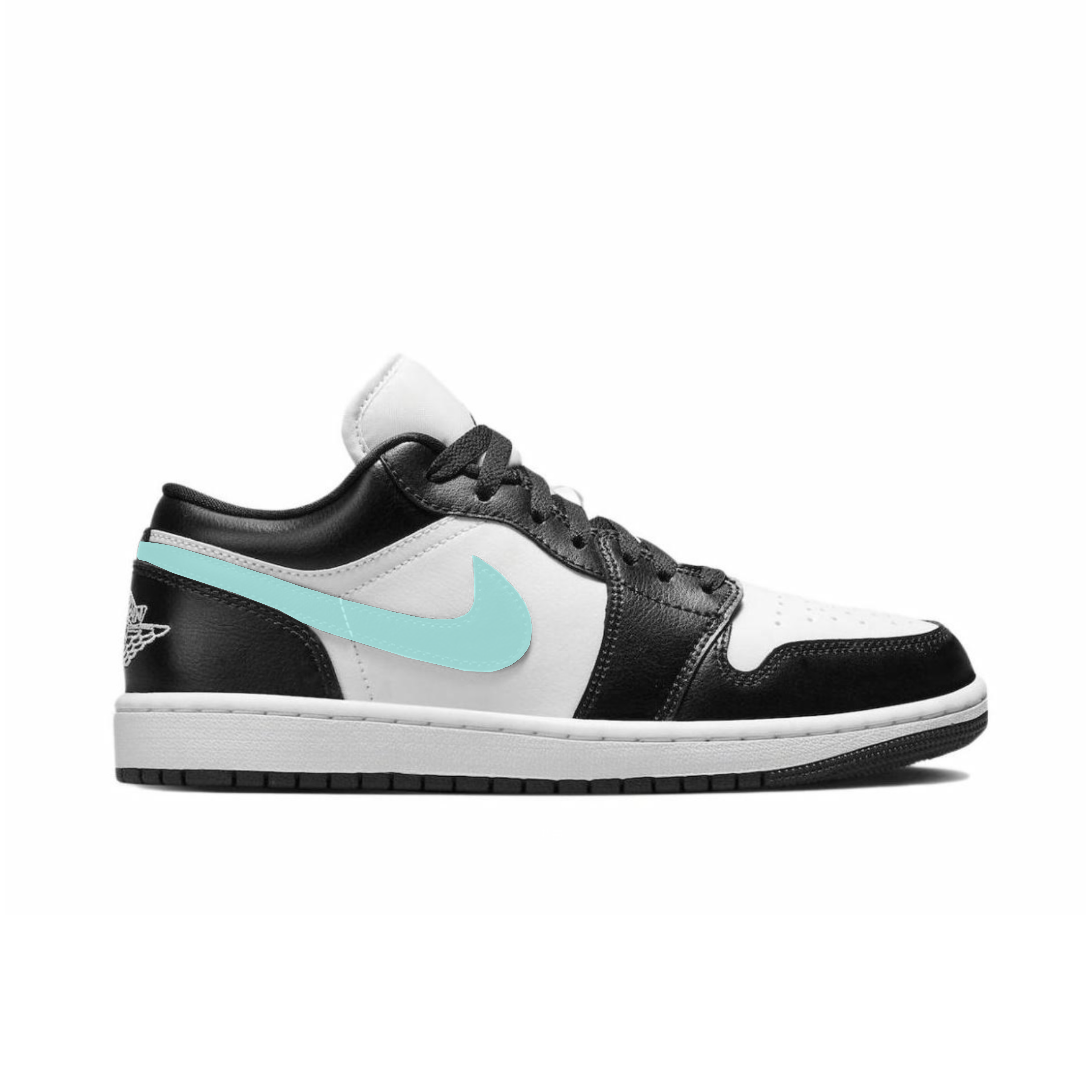 Jordan Air Jordan 1 Blue Cushioning Slip Resistant Low top Vintage Basketball Shoes Women’s Black White