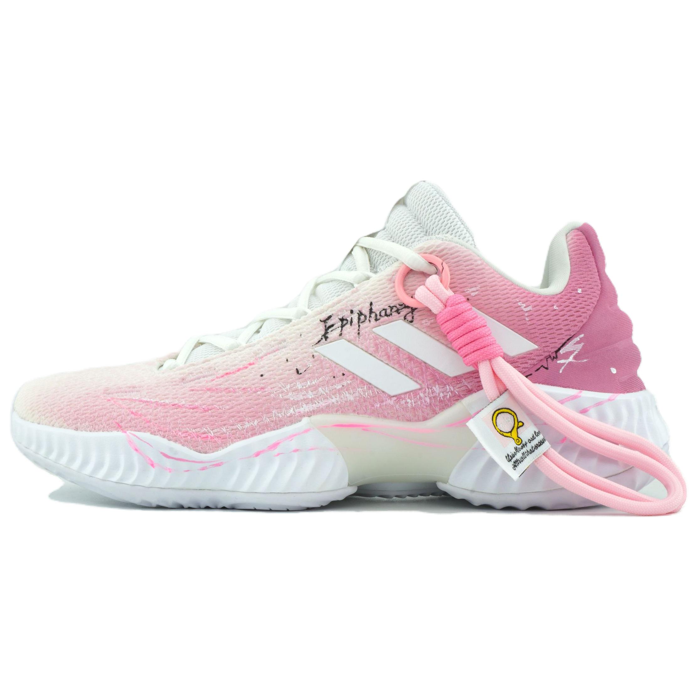 Adidas Pro Bounce 2018 Cherry Blossom Wind Chant Low top Basketball Shoes Men’s White Pink
