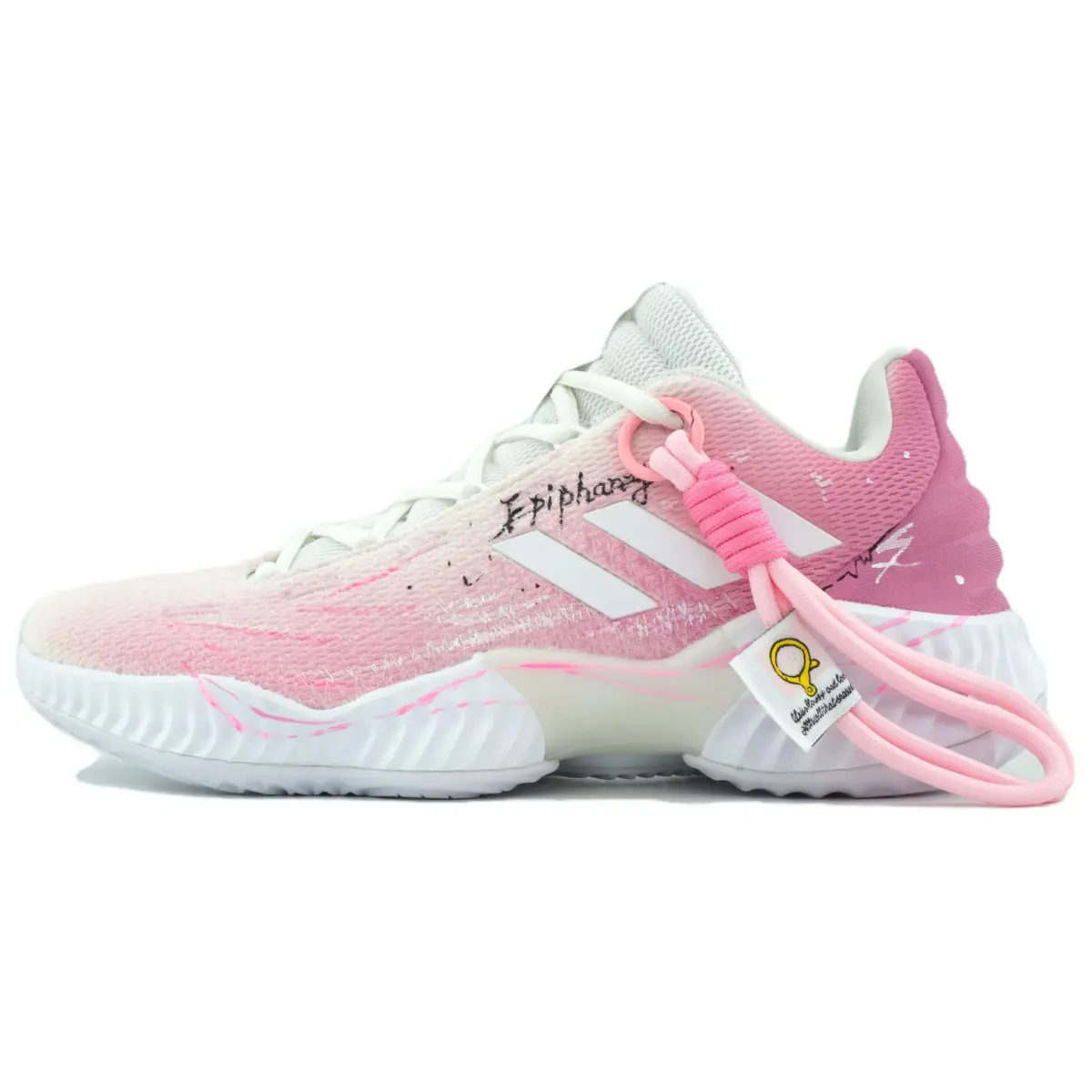 Adidas Pro Bounce 2018 Cherry Blossom Wind Chant Low top Basketball Shoes Men's White Pink