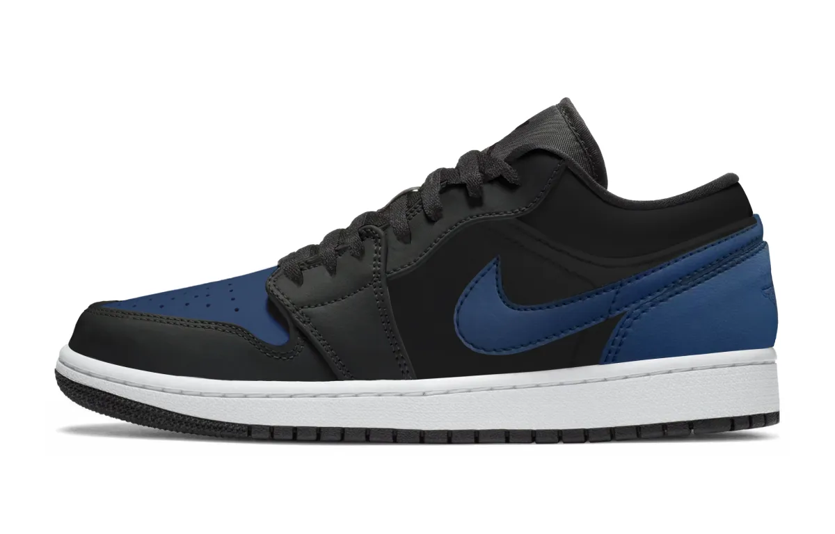 Jordan Air Jordan 1 Abrasion Resistant Low top Skateboard Shoes Unisex Black Blue