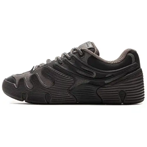 Li Ning Slip Resistant Cushioning Low top Skateboard Shoes Unisex Black Gray