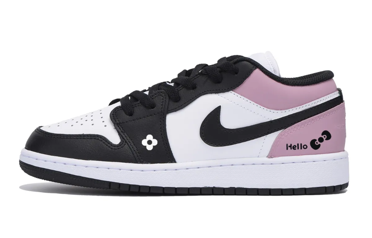 Jordan Air Jordan 1 Urban Chic Style Vintage Low top Vintage Basketball Shoes Men's White Pink