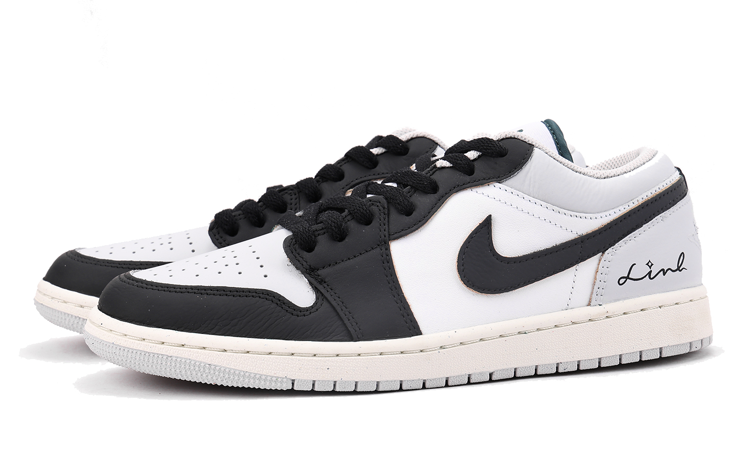 Jordan Air Jordan 1 Slip Resistant Abrasion Resistant Low top Vintage Basketball Shoes Men’s Black Gray