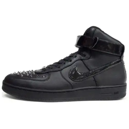 Nike Air Force 1 Coverage Slip Resistant High top Skateboard Shoes Unisex Black