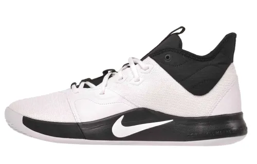 Nike PG 3 TB Pickled Pepper 3 Paul George Fabric Synthetic Leather Shock Absorbing Anti-Slip Wear Resistant Mid Top Practical Basketball Shoes Men's White Black