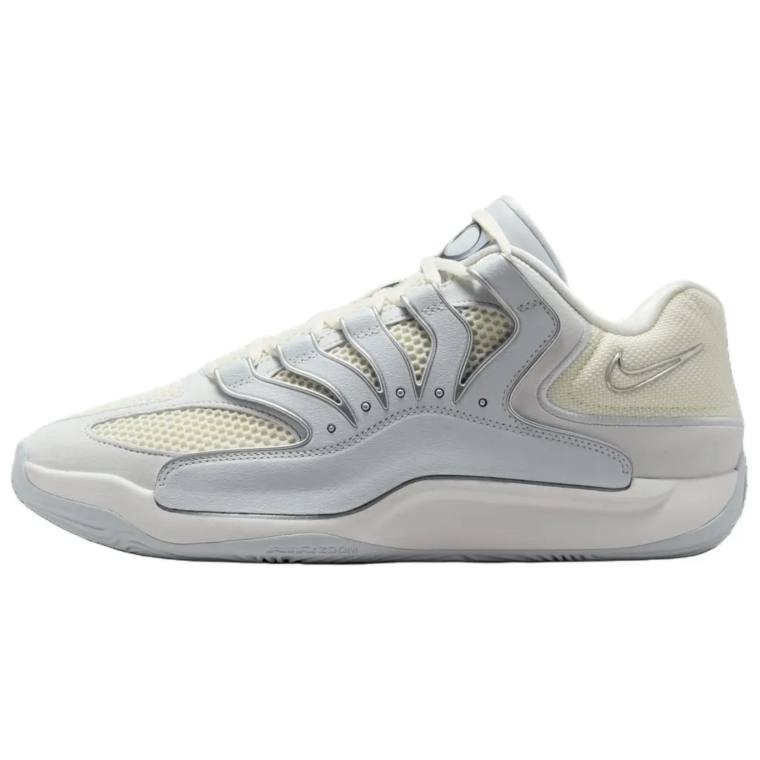 Nike KD 18 Slip Resistant Abrasion Resistant Low top Basketball Shoes Men's Gray White