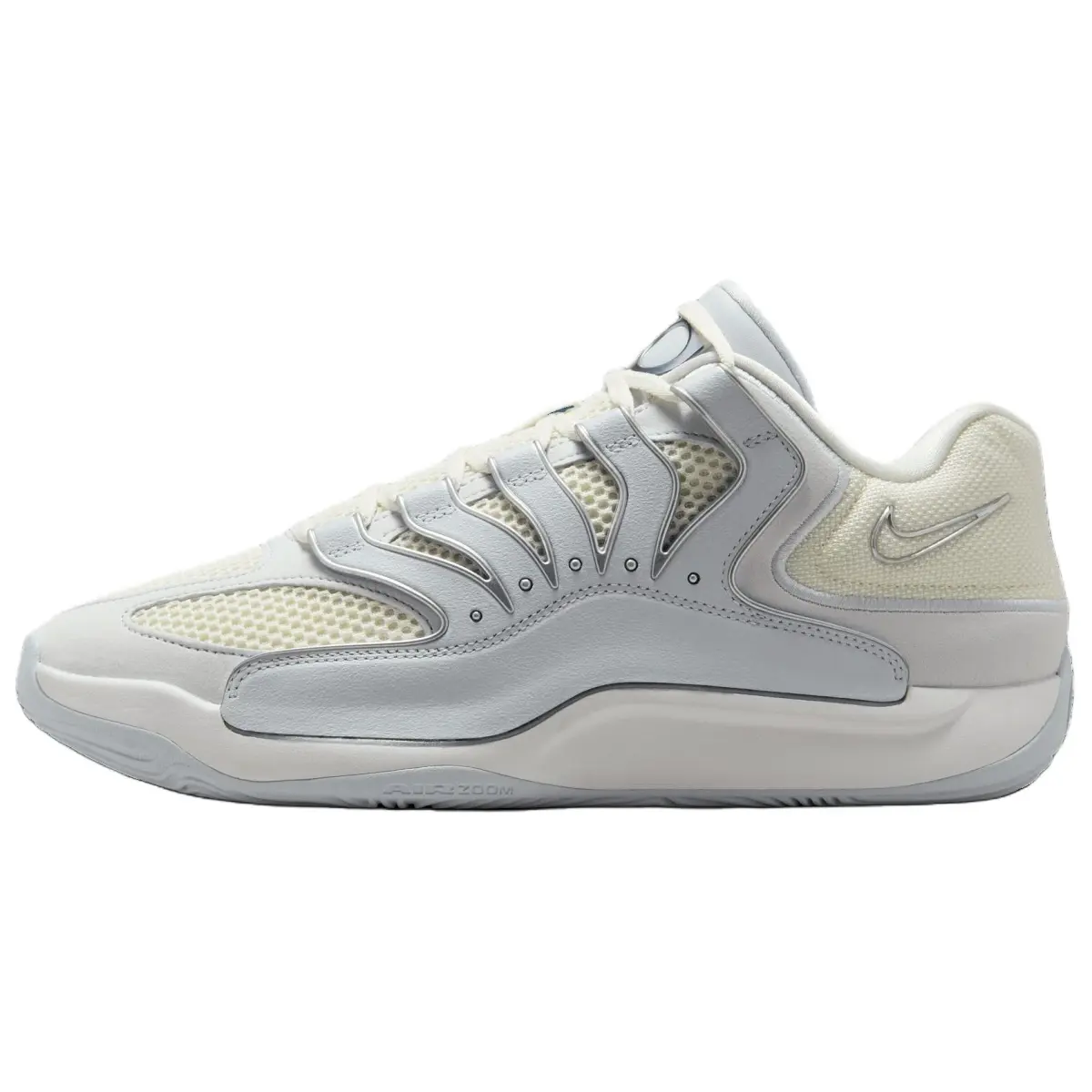 Nike KD 18 Slip Resistant Abrasion Resistant Low top Basketball Shoes Men's Gray White