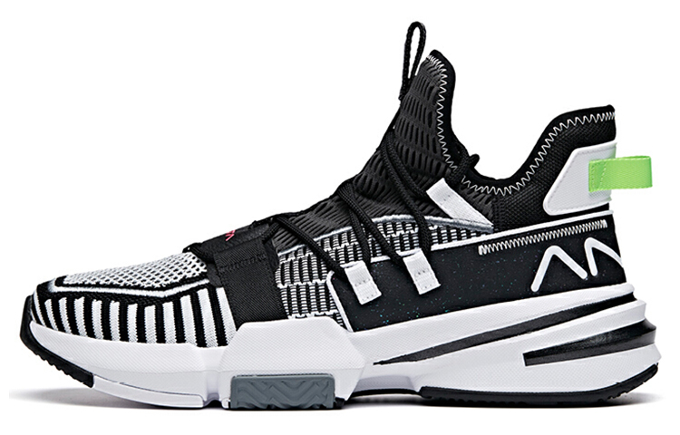Anta Frivolous Series Cushioning, Wear Resistant Mid top Basketball Shoes Men's Black White