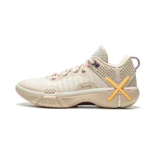 Li Ning Wade Shadow 6 Low top Full Length BOOM Technology Basketball Shoes Men's Ecru