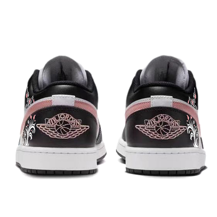 Jordan Air Jordan 1 Slip Resistant Abrasion Resistant Low top Vintage Basketball Shoes Unisex Red Black