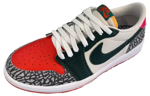 SoleFly x Jordan Air Jordan 1 Low OG 'What The' Slip Resistant Low top Vintage Basketball Shoes Men's Beige Black Red