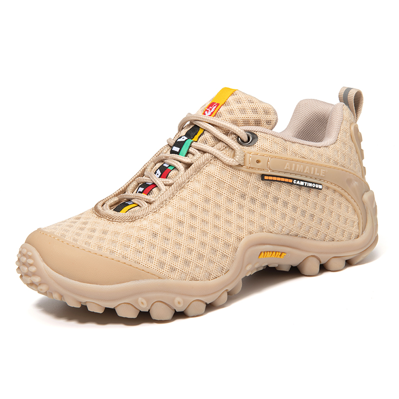 MODE FULL Mesh Cushioning Slip Resistant Abrasion Resistant Breathable Lightweight Low top Mountaineering Shoes Women’s