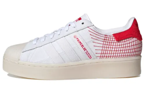 Adidas Originals SUPERSTAR Skateboard Shoes Women's Low Top White/Red