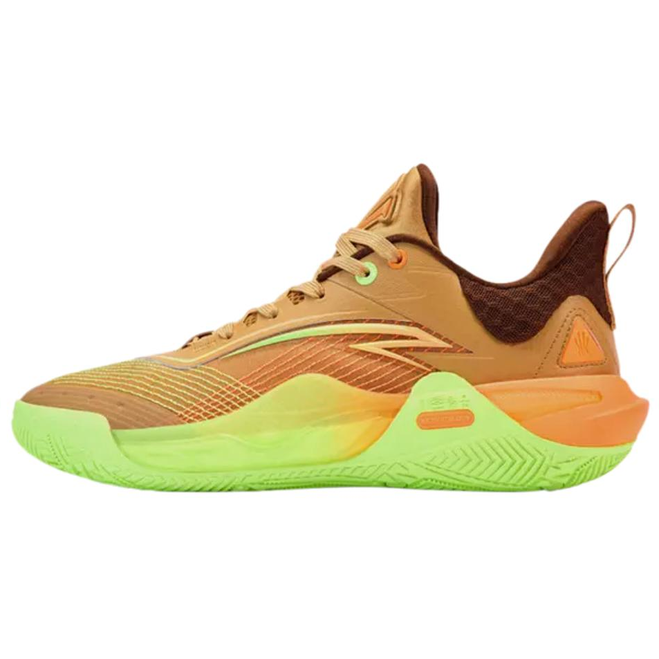 Anta KAI 1 SPEED Cushioning Slip Resistant Low top Basketball Shoes Men's Brown Orange Yellow