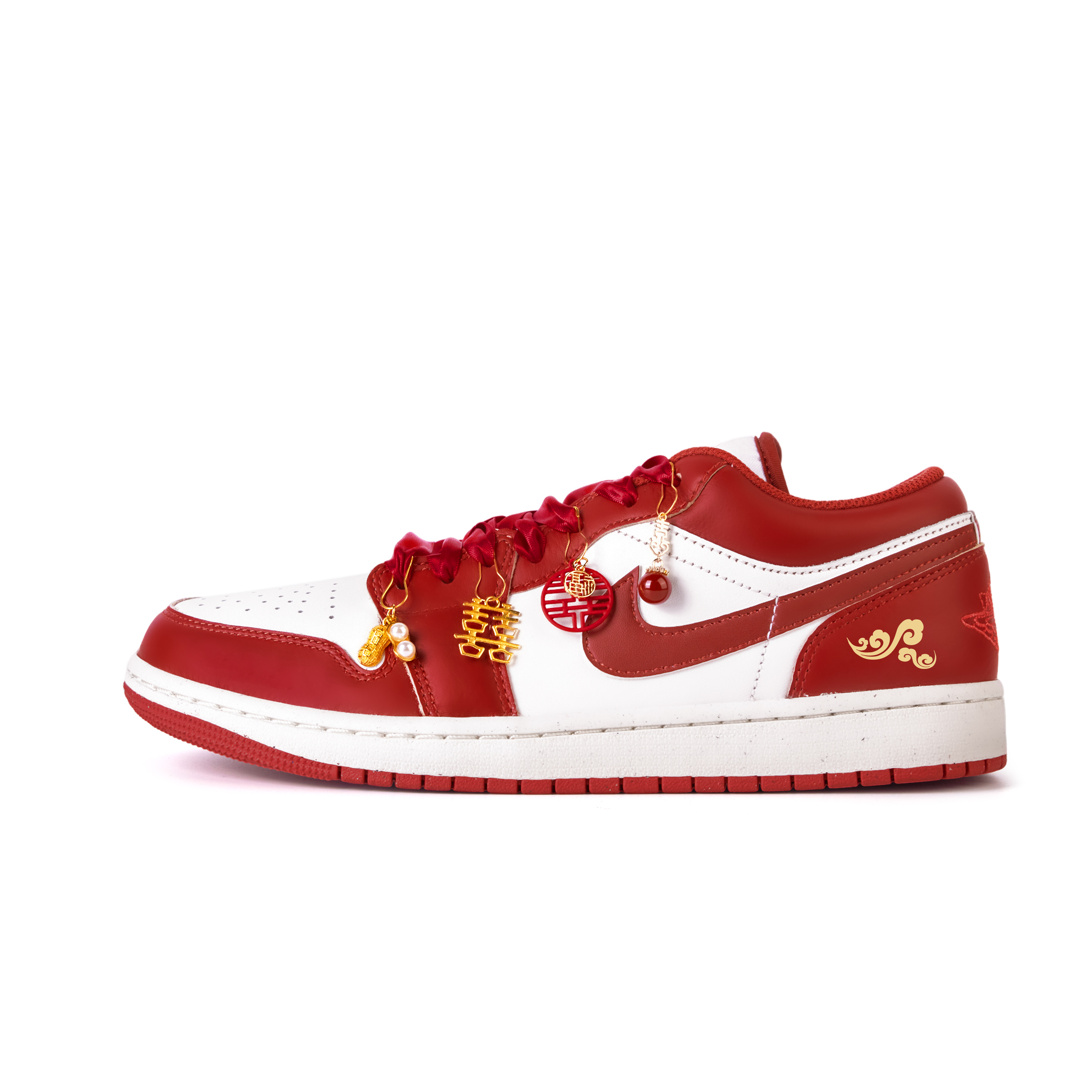 Jordan Air Jordan 1 Slip Resistant Abrasion Resistant Low top Vintage Basketball Shoes Men’s Sand Dune Red