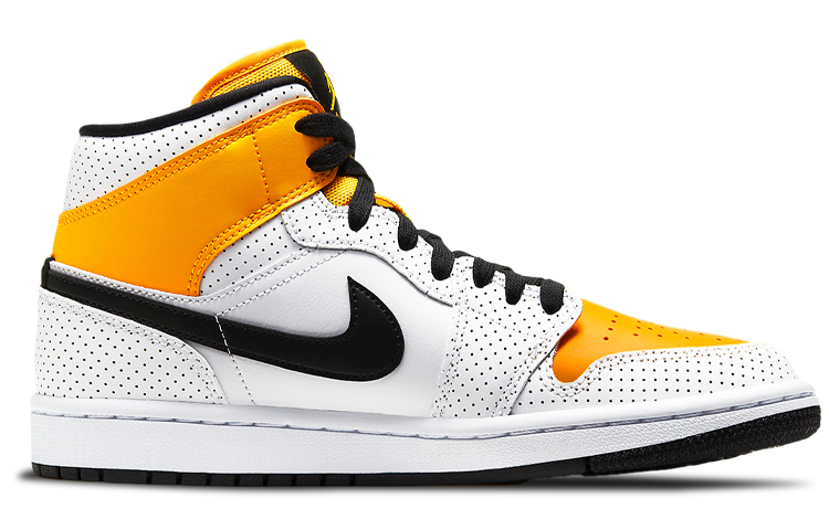 Air Jordan 1 Mid ‘Perforated White University Gold’ Women’s